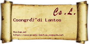 Csongrádi Lantos névjegykártya